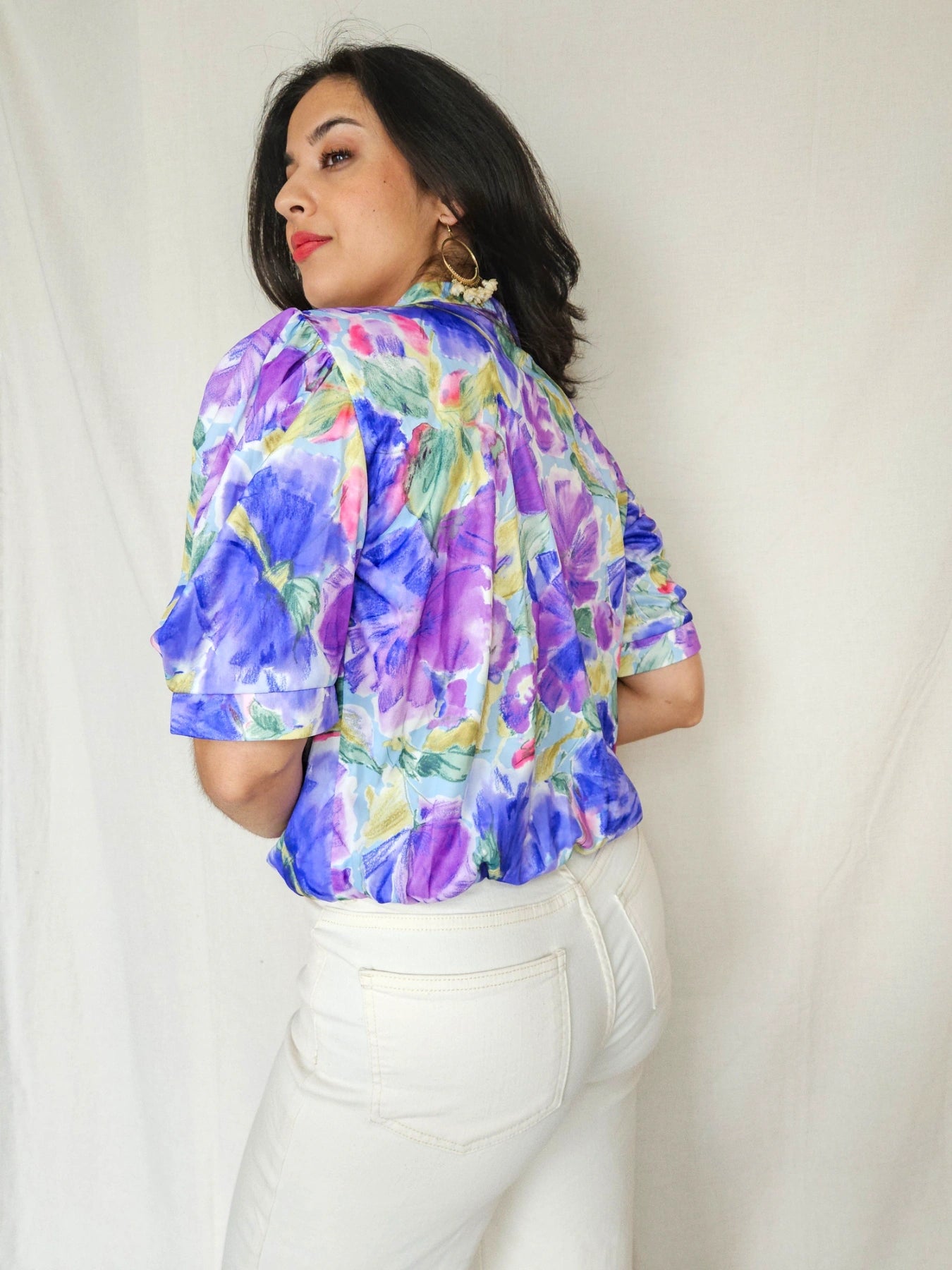 Delia - vintage blouse met bloemenprint | M