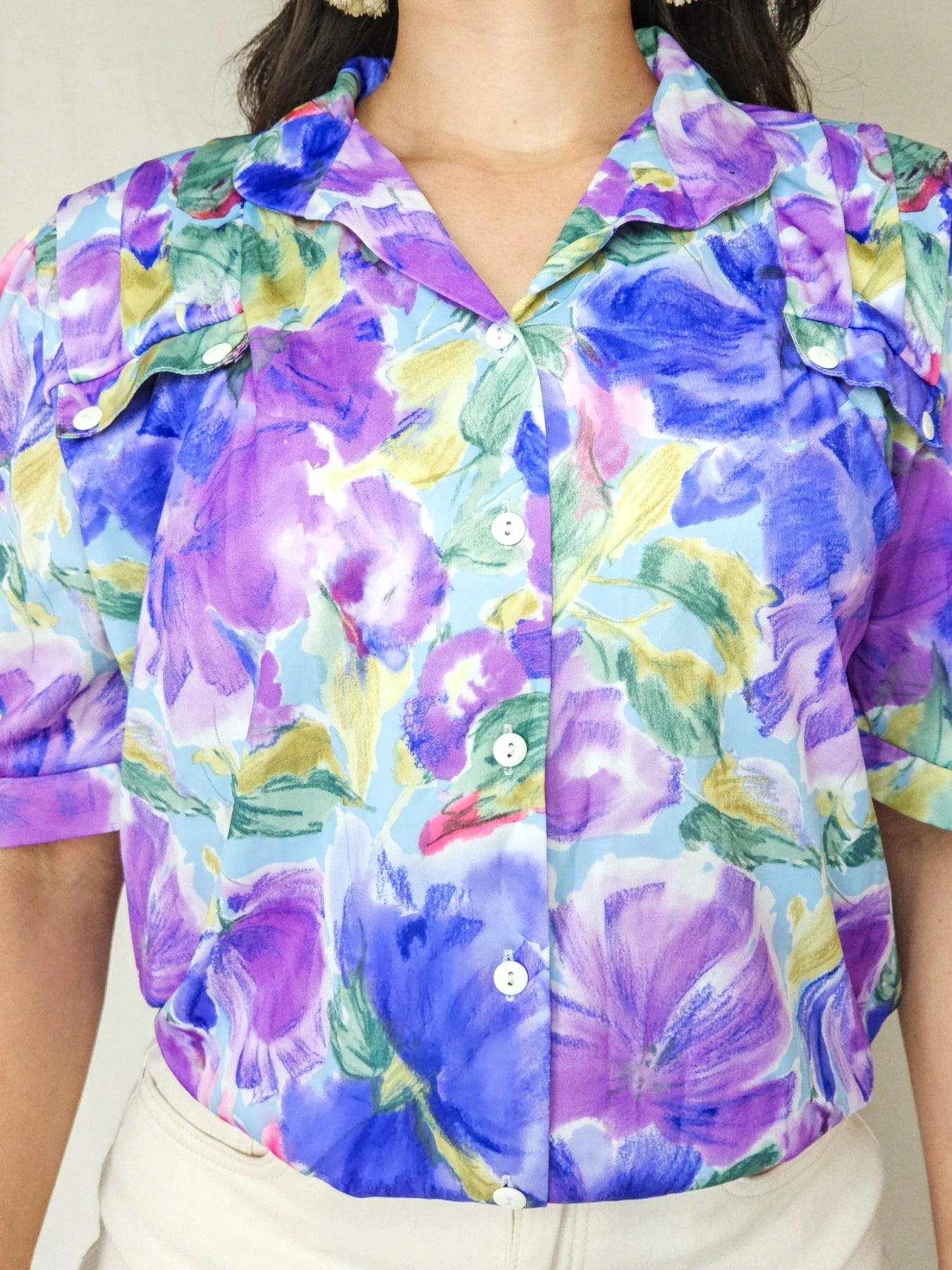 Delia - vintage blouse met bloemenprint | M