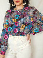 Helena - vintage blouse met kleurrijke print | L