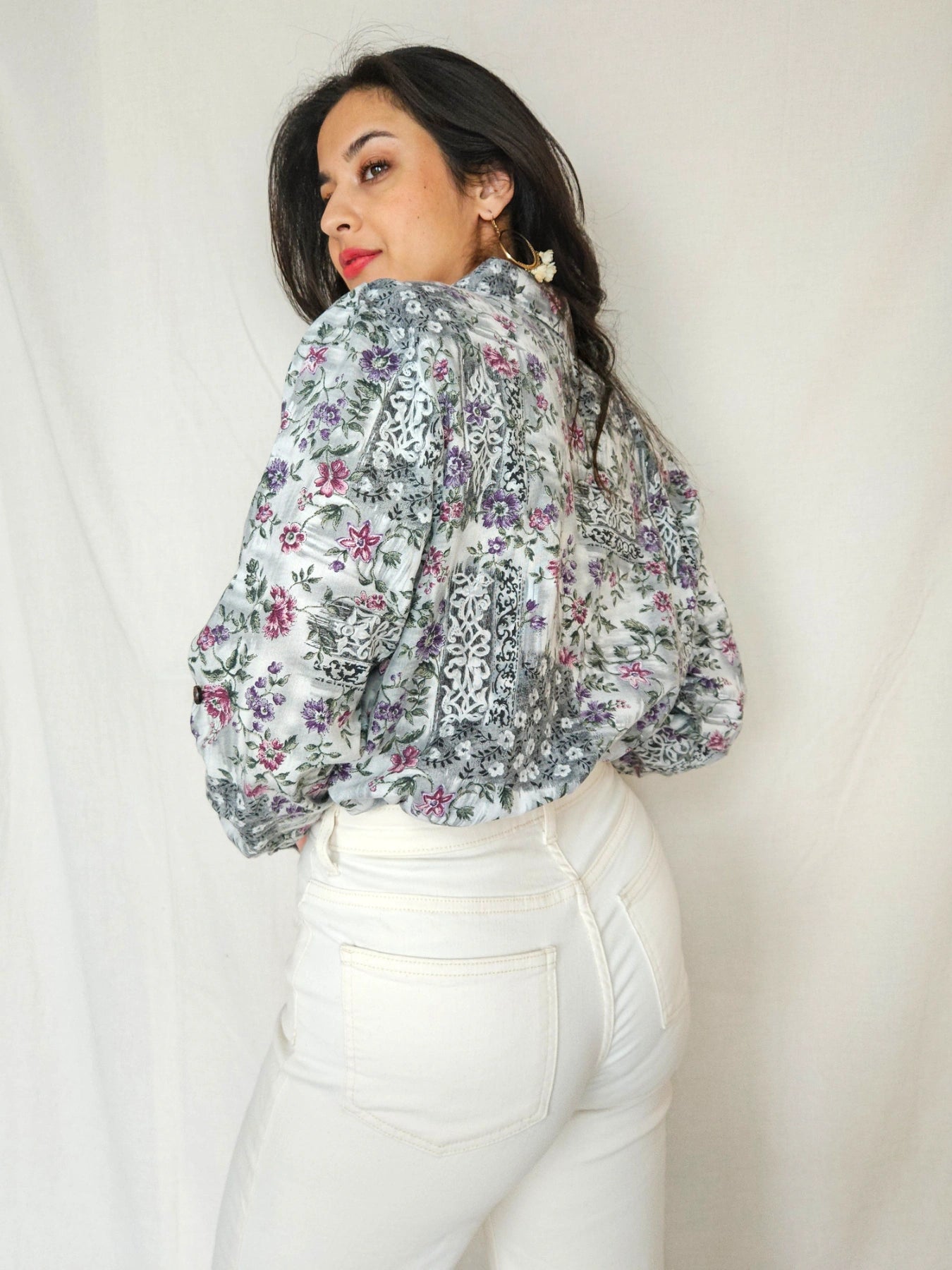 Cato - vintage blouse met bloemenprint, katoenmix | M/L
