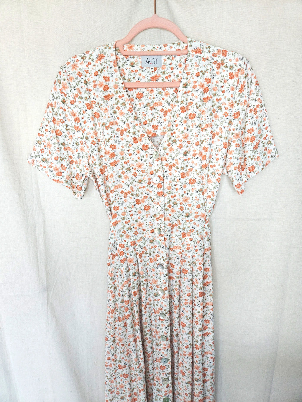 Lune - lange witte vintage jurk, viscose | L