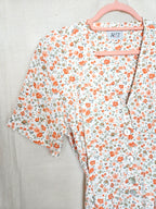 Lune - lange witte vintage jurk, viscose | L