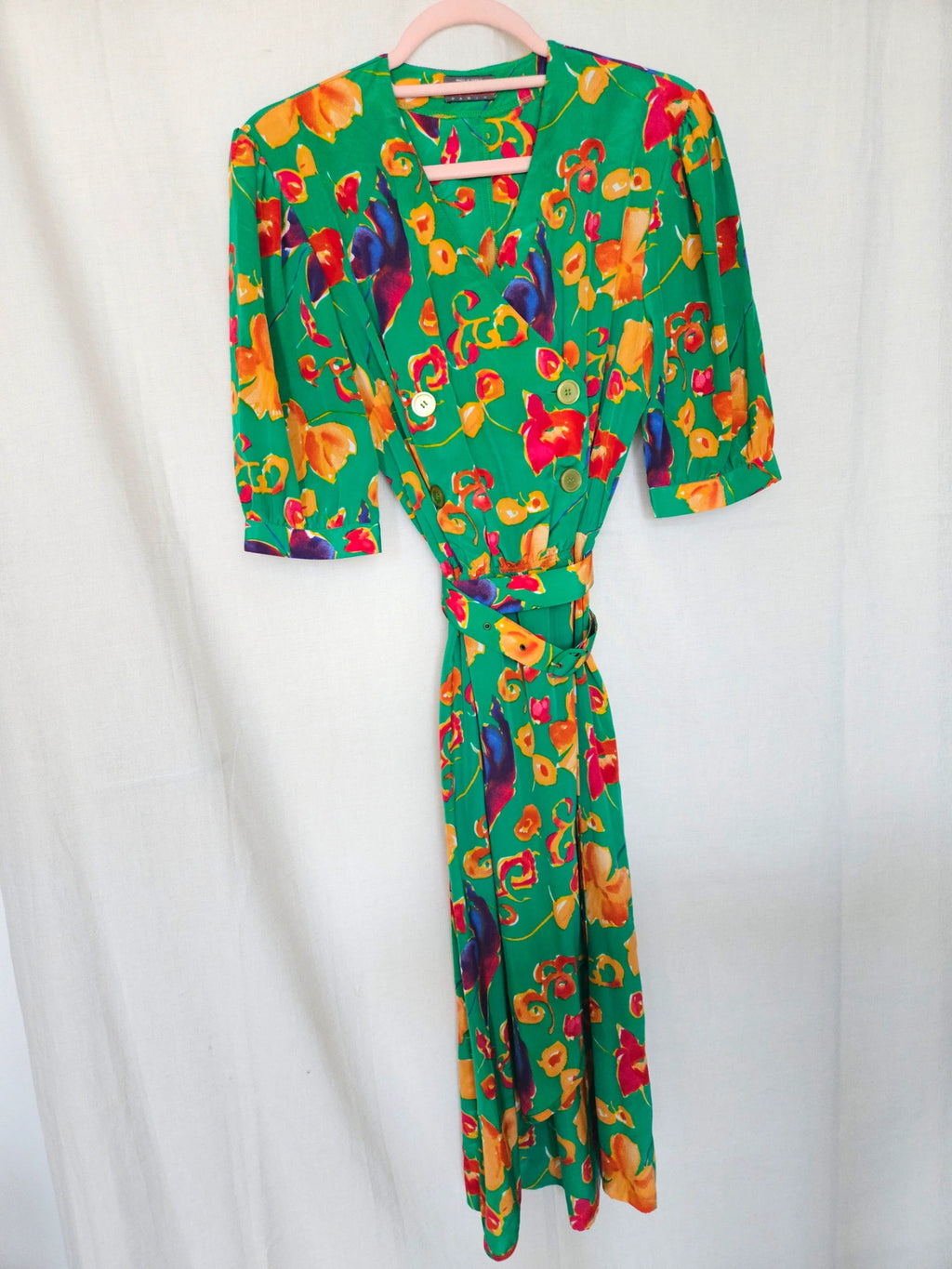 Gloria - groene vintage jurk, viscose | M