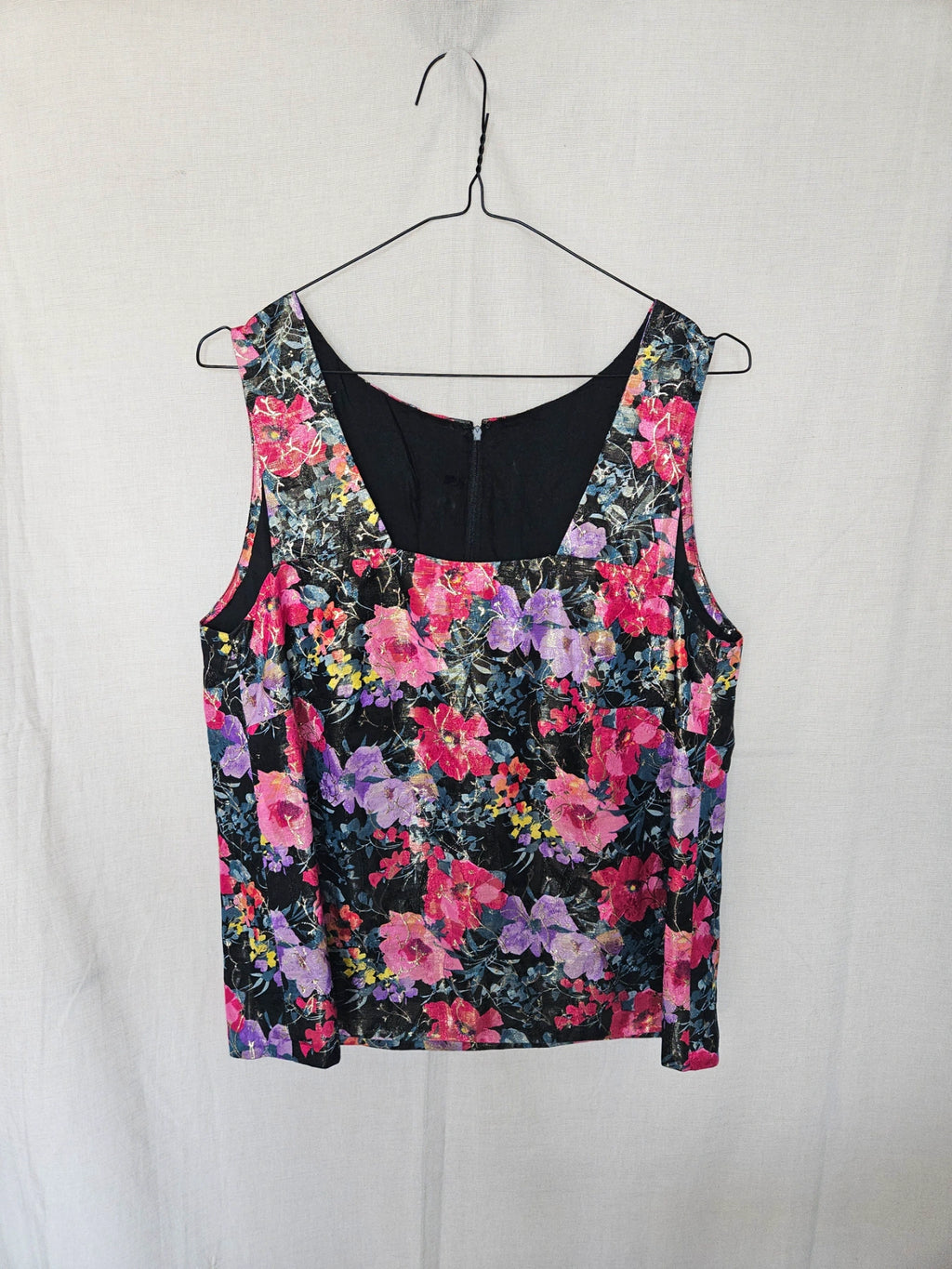 Astra - kleurrijke vintage top met glans | M