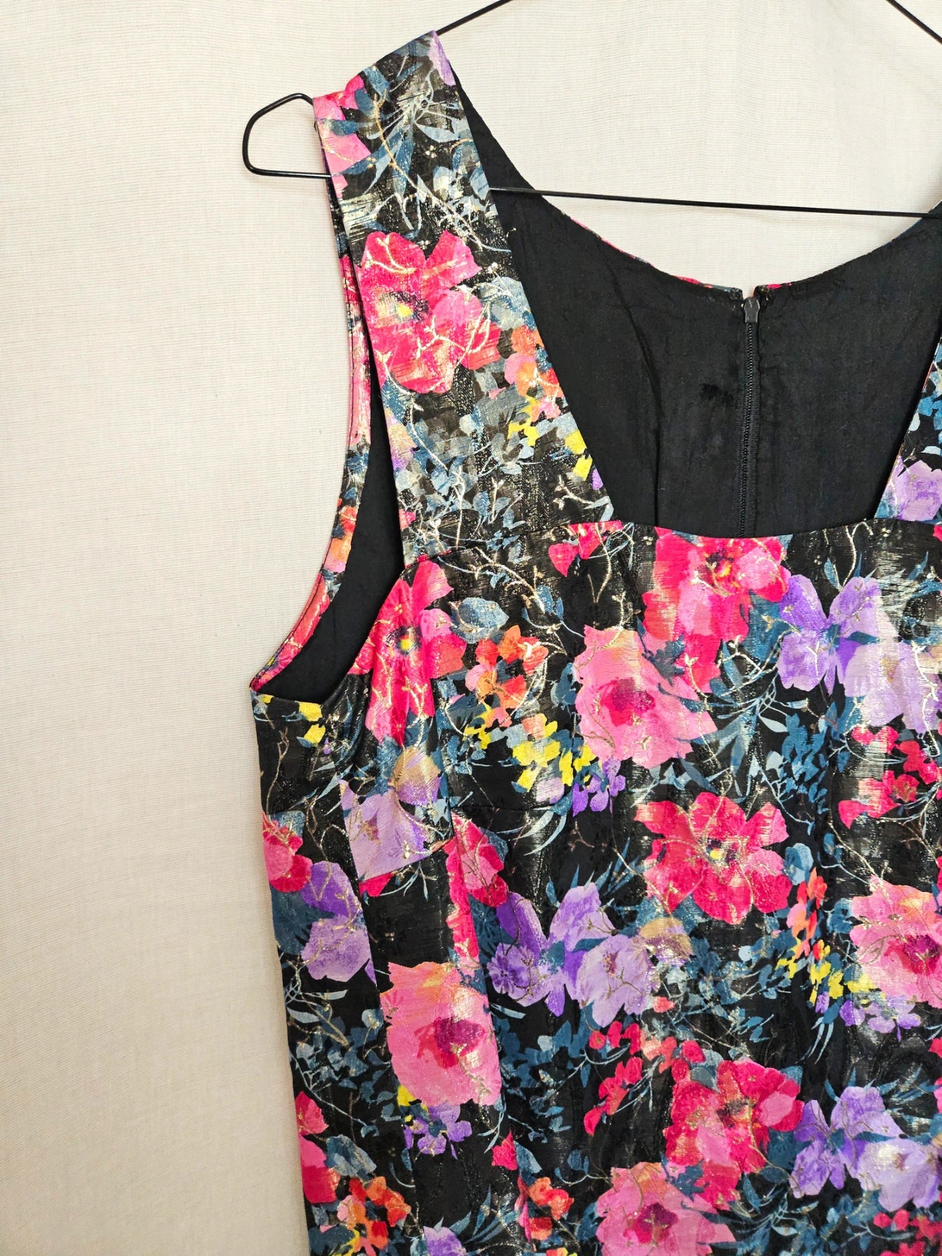 Astra - kleurrijke vintage top met glans | M