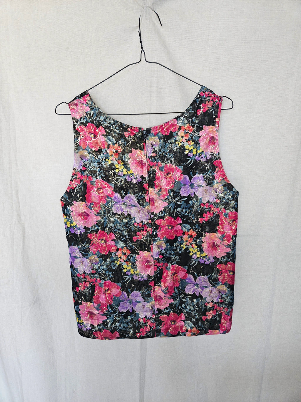 Astra - kleurrijke vintage top met glans | M