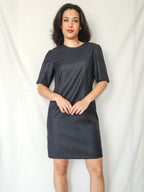Danni - donkergrijze vintage jurk | M