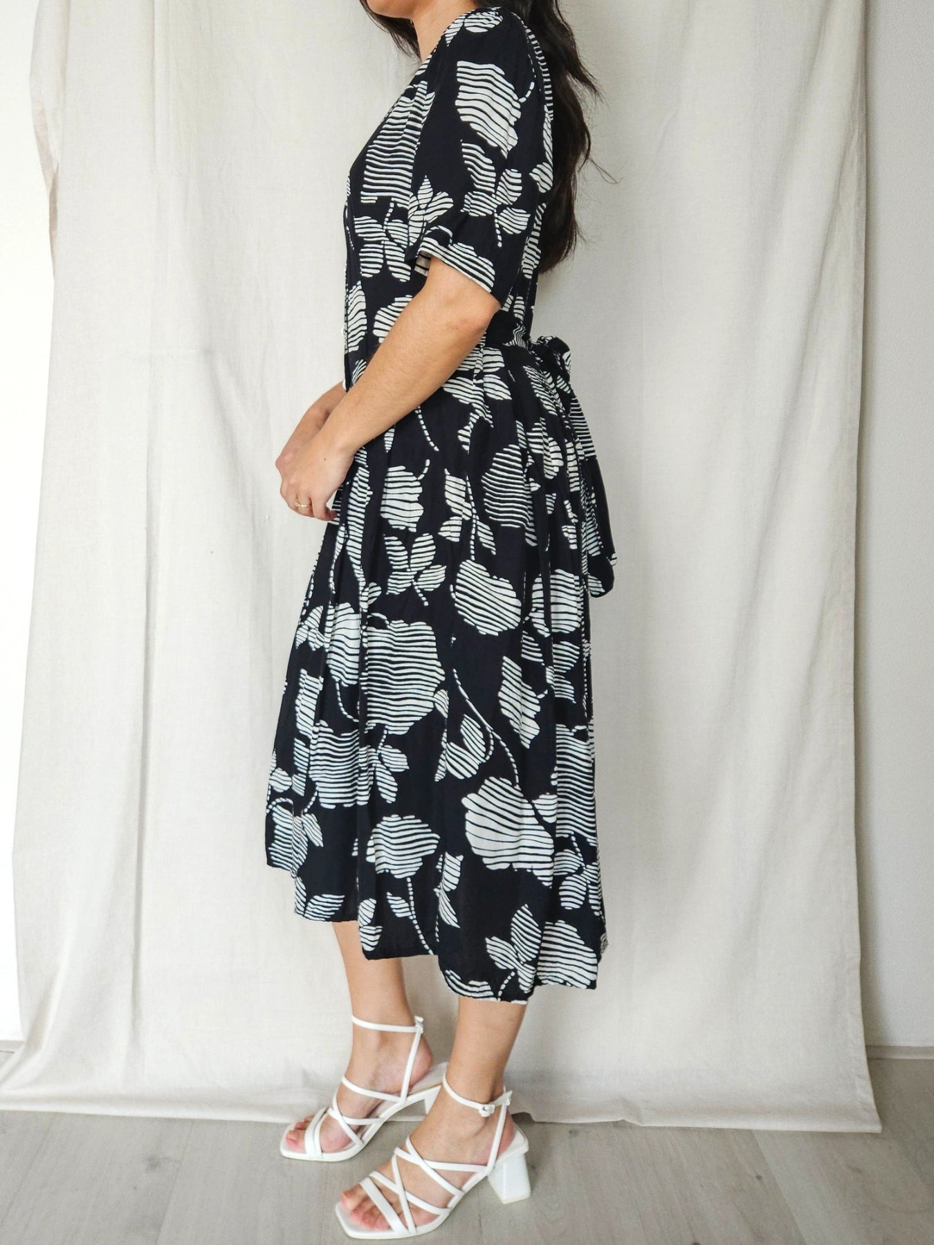 Althea - zwarte-witte vintage jurk | L