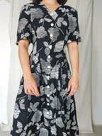 Althea - zwarte-witte vintage jurk | L