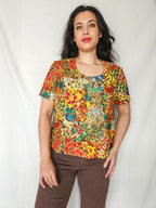 Nyssa - 60s vintage shirt met bloemenprint | M (kopie)