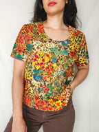 Nyssa - 60s vintage shirt met bloemenprint | M (kopie)