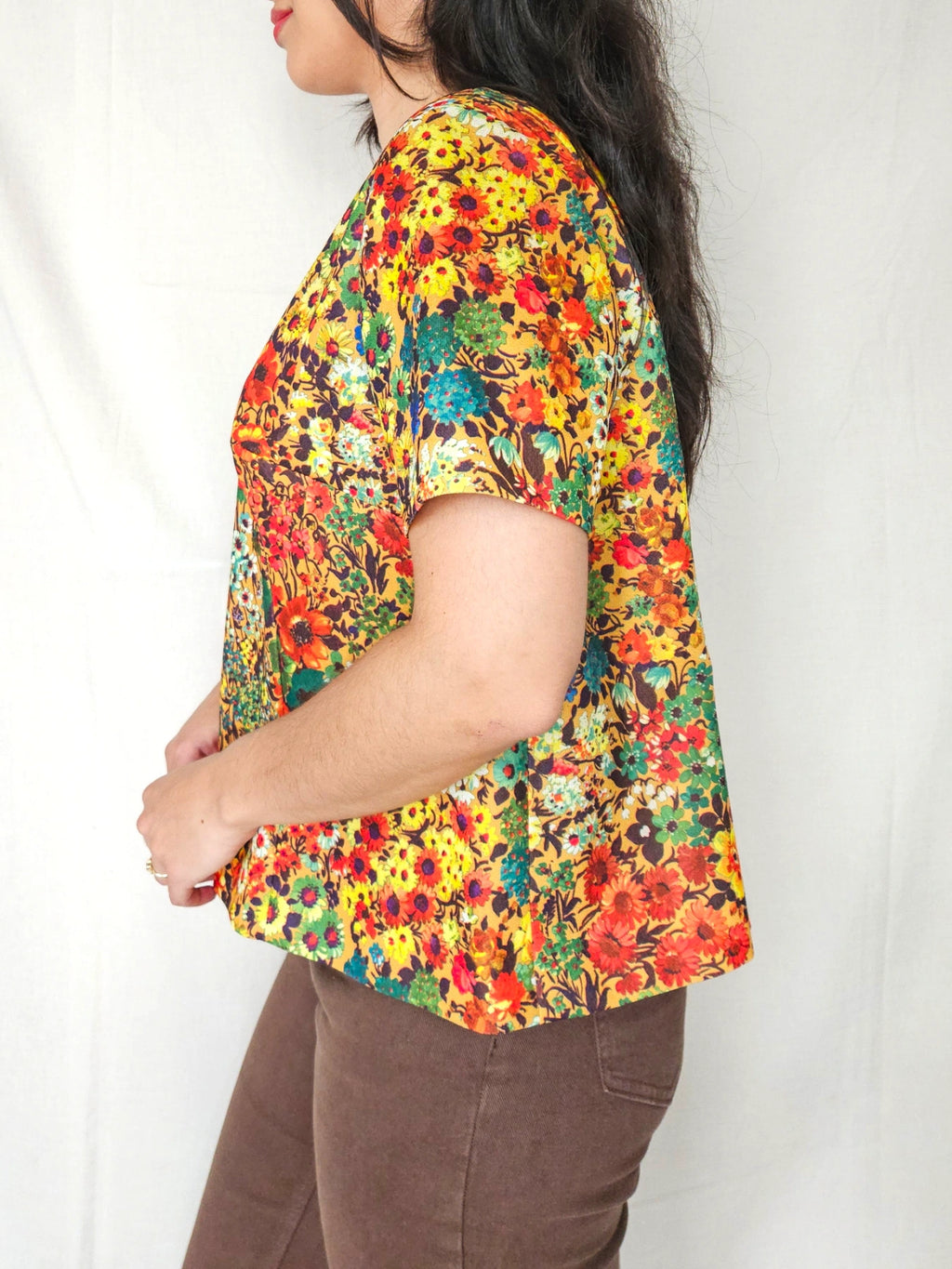 Nyssa - 60s vintage shirt met bloemenprint | M (kopie)