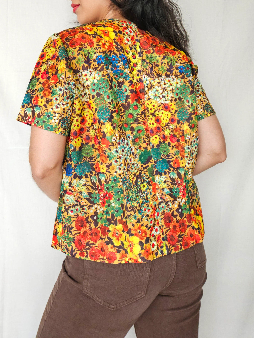 Nyssa - 60s vintage shirt met bloemenprint | M (kopie)