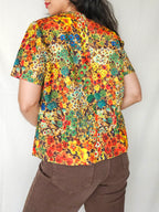 Nyssa - 60s vintage shirt met bloemenprint | M (kopie)