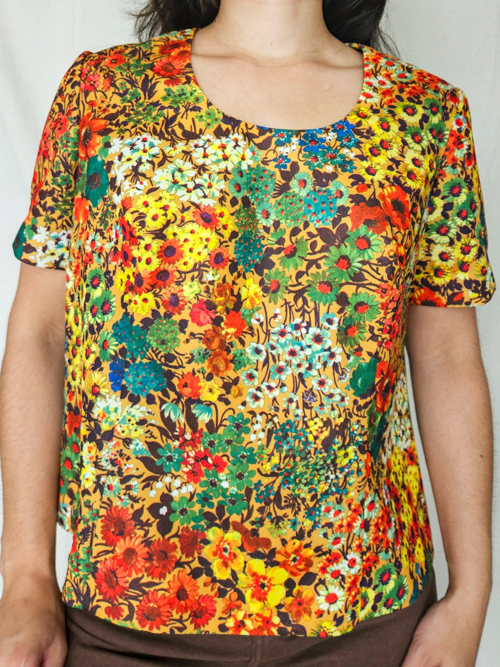Nyssa - 60s vintage shirt met bloemenprint | M (kopie)