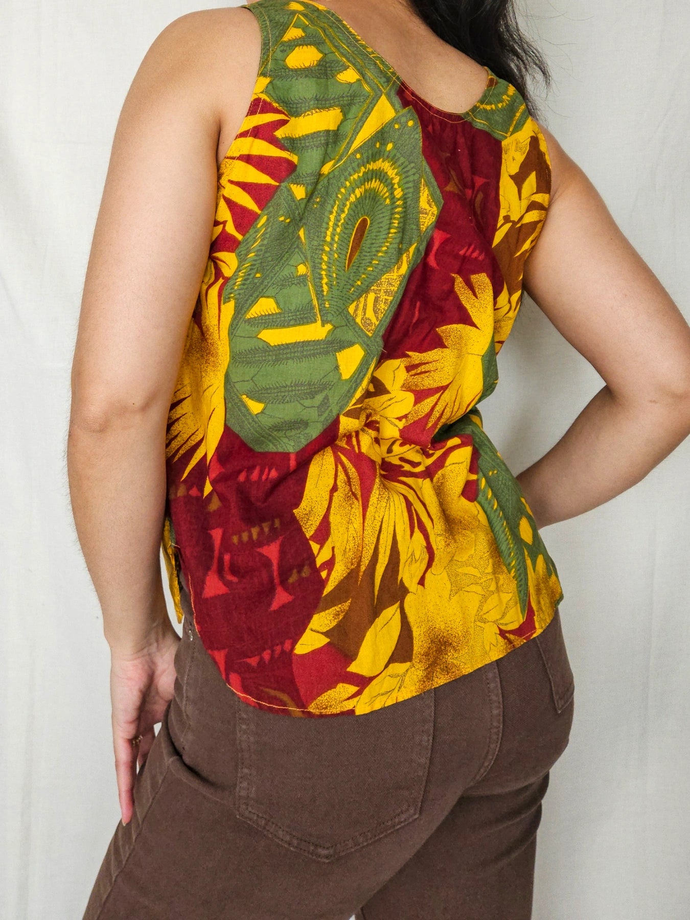 Rhea - kleurrijke vintage top van katoen | M