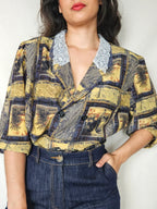Elara - vintage blouse met kant | L