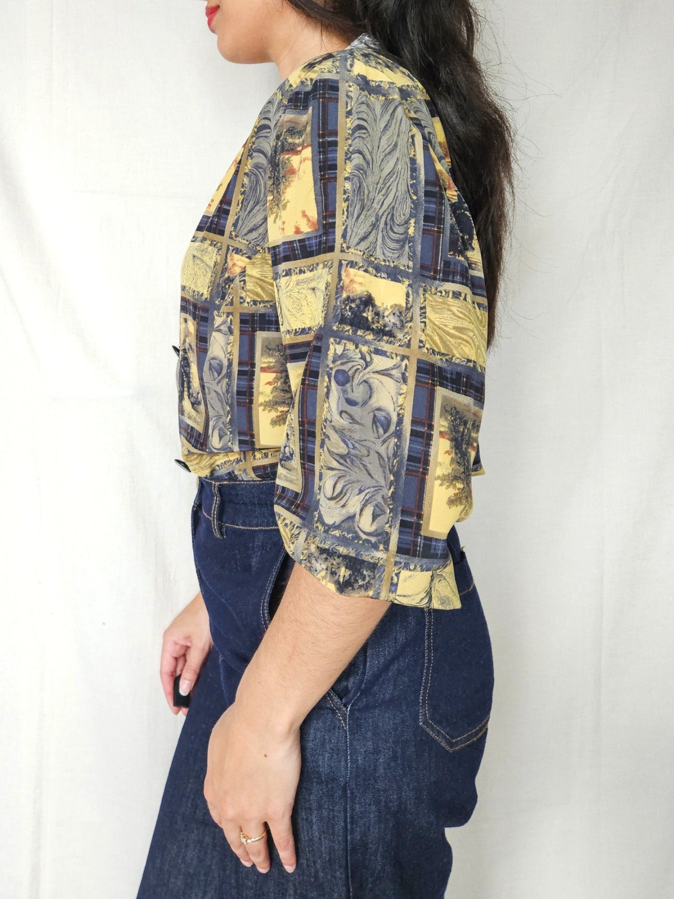 Elara - vintage blouse met kant | L