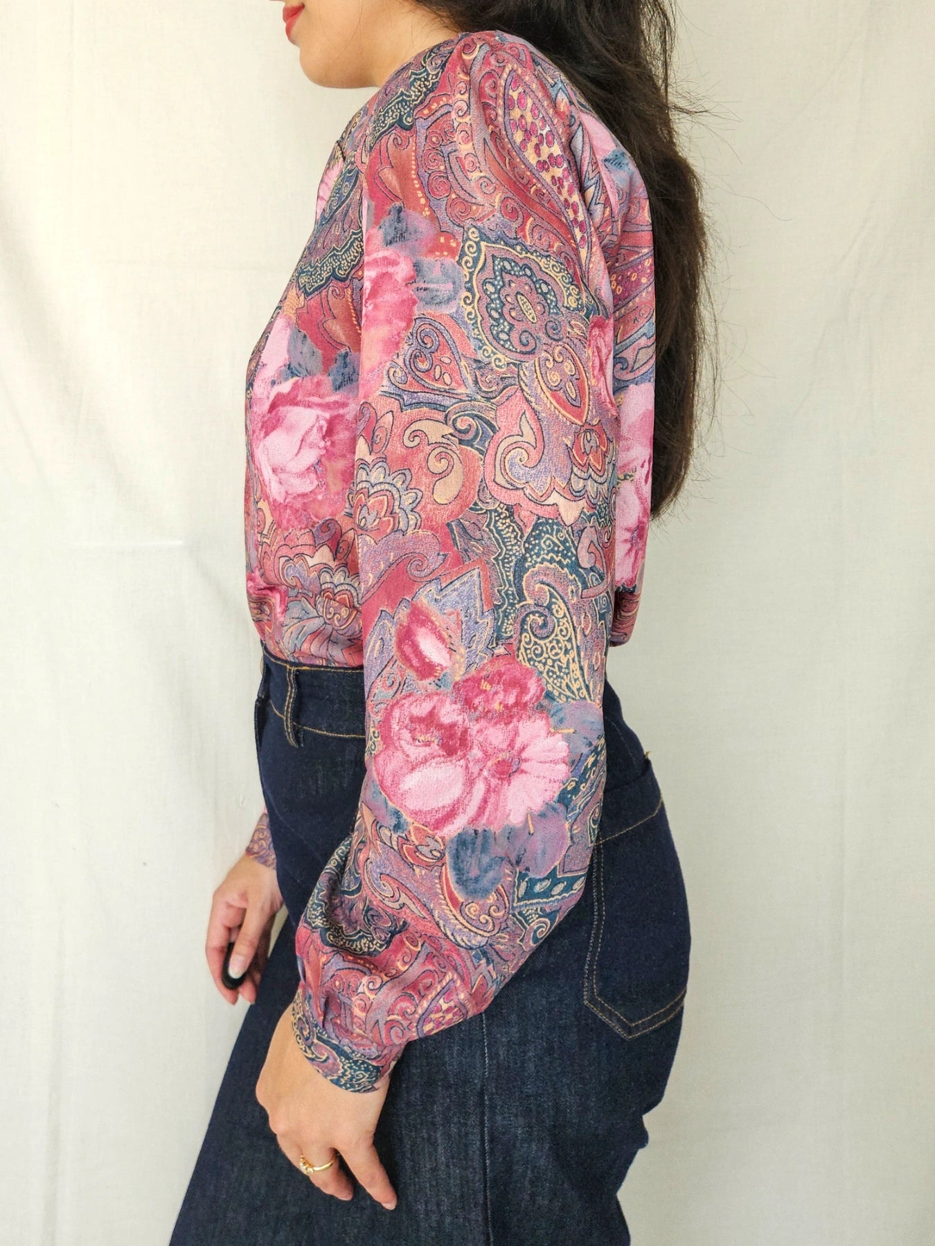 Ismene - vintage blouse met bloemenprint | M