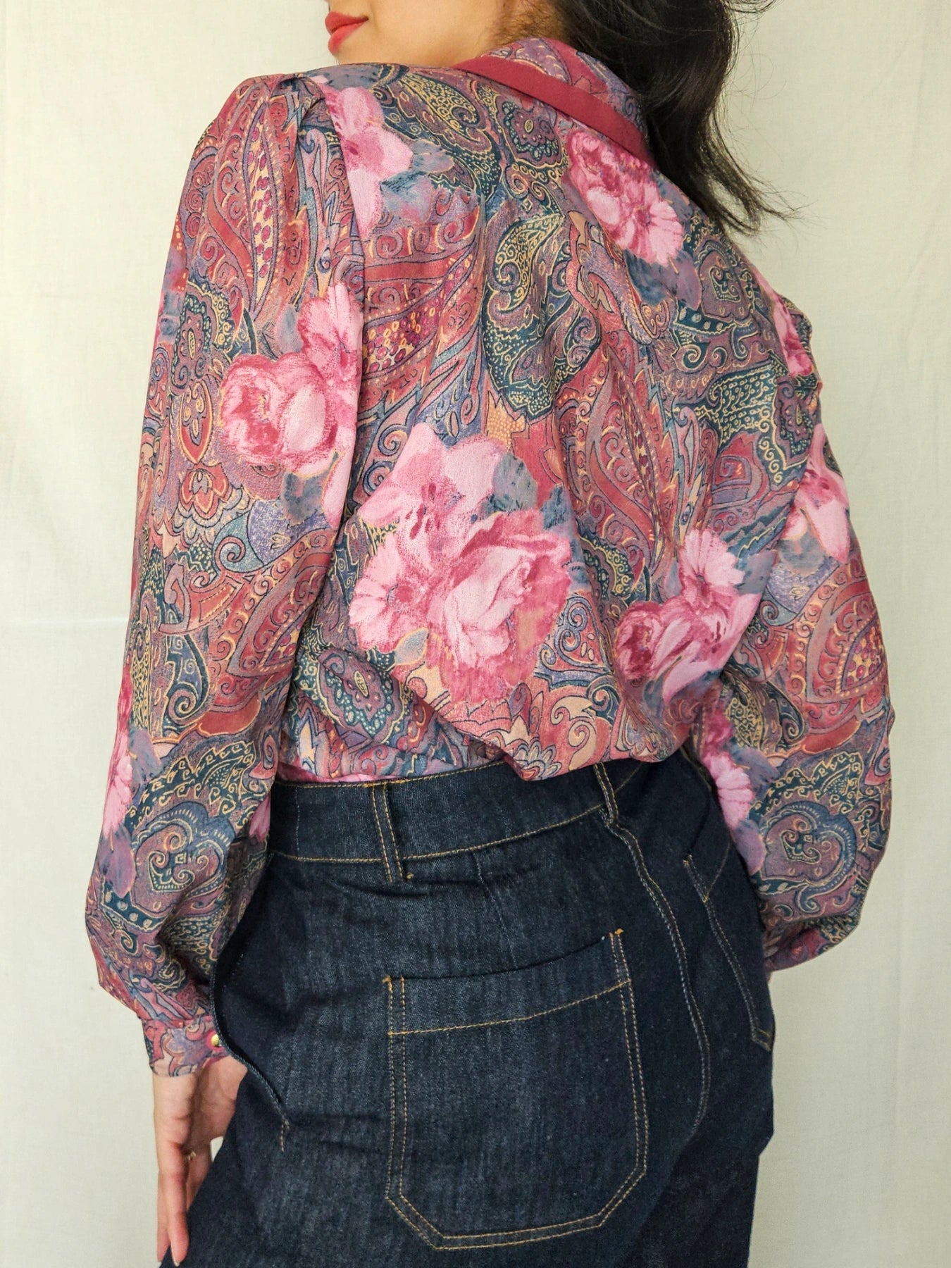 Ismene - vintage blouse met bloemenprint | M
