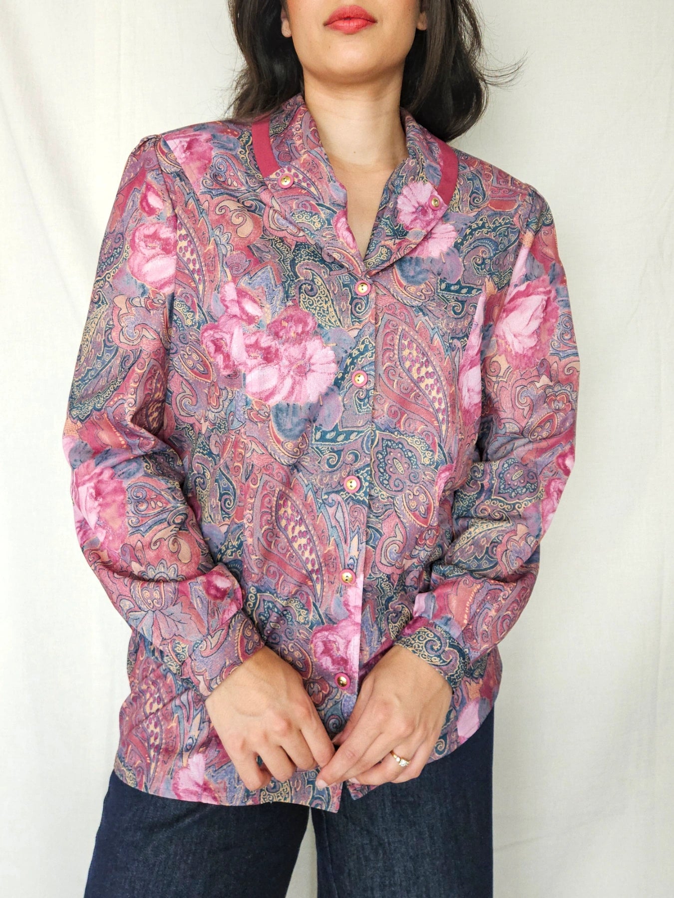 Ismene - vintage blouse met bloemenprint | M