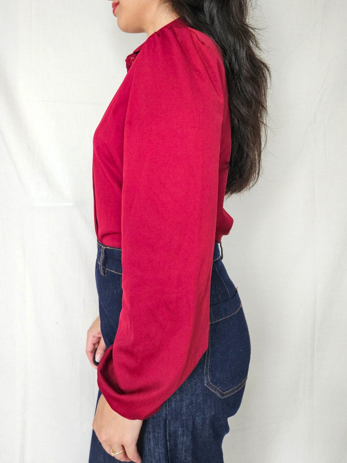 Leto - bordeaux vintage blouse | M