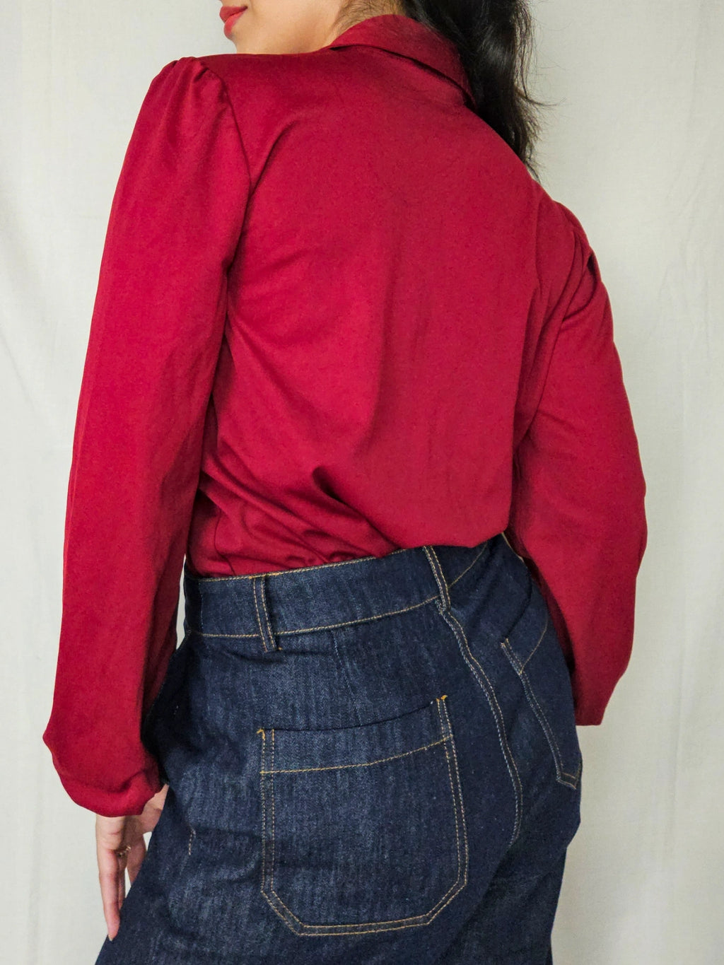 Leto - bordeaux vintage blouse | M