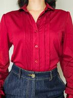 Leto - bordeaux vintage blouse | M