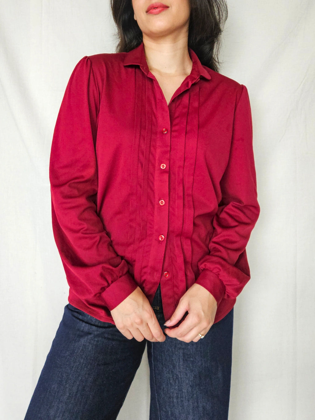 Leto - bordeaux vintage blouse | M