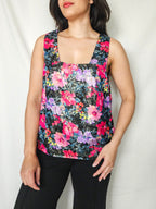 Astra - kleurrijke vintage top met glans | M
