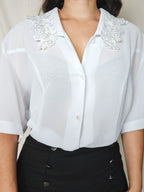Cyra - witte vintage blouse | XXL