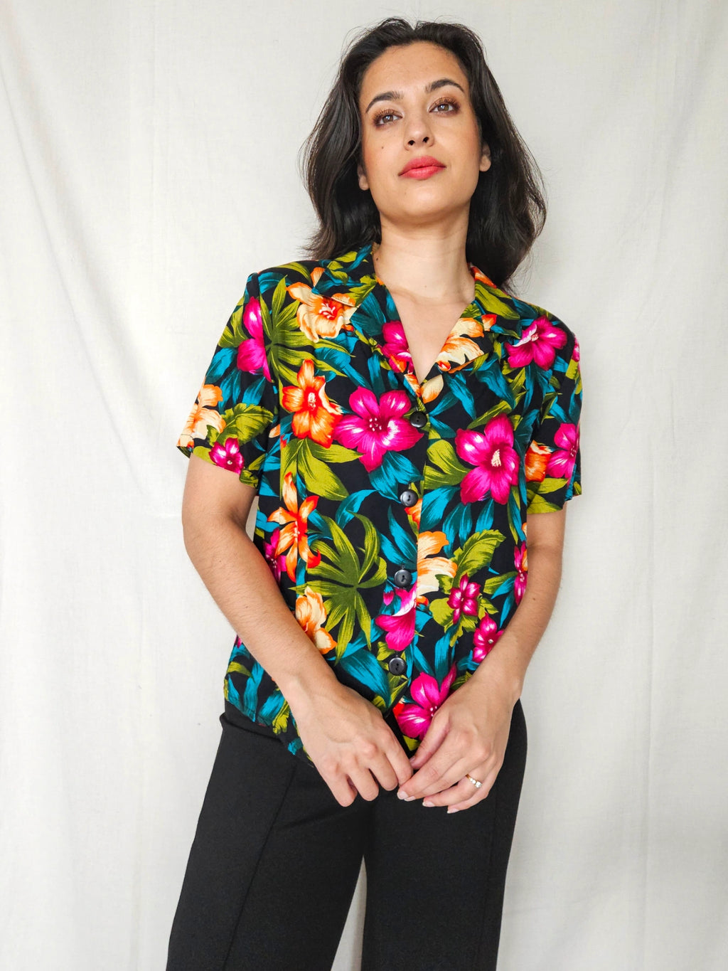 Maia - vintage blouse met strik | M