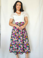Iria - vintage rok met bloemenprint | XS