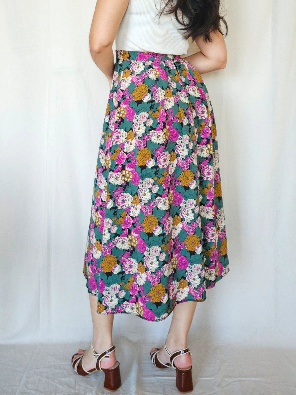 Iria - vintage rok met bloemenprint | XS