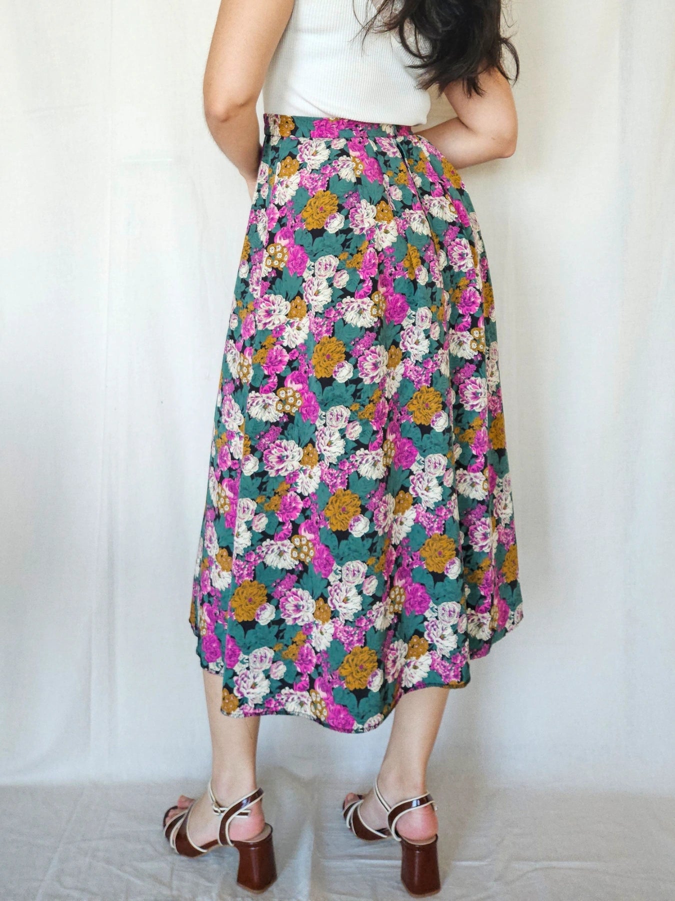 Iria - vintage rok met bloemenprint | XS