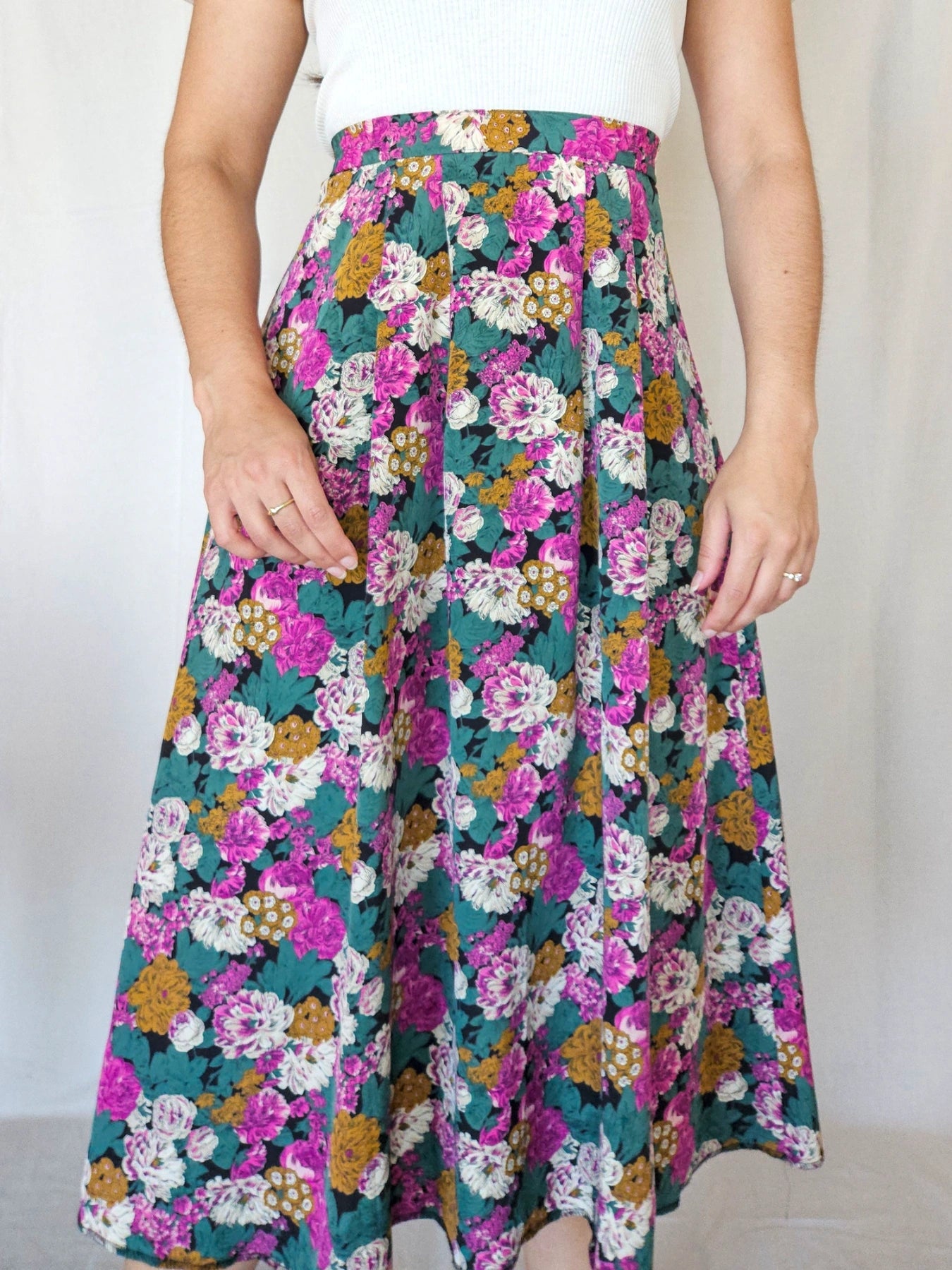 Iria - vintage rok met bloemenprint | XS