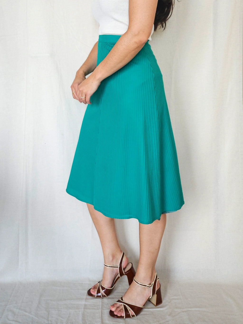 Mia - zeegroene vintage rok | XS