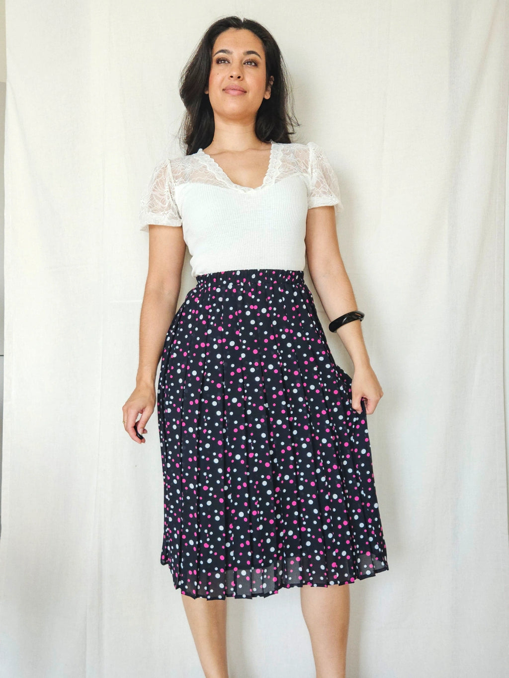 Palmira - polkadot vintage plooirok | S/M