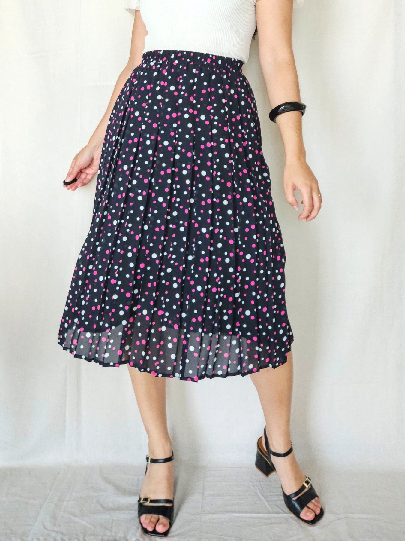 Palmira - polkadot vintage plooirok | S/M