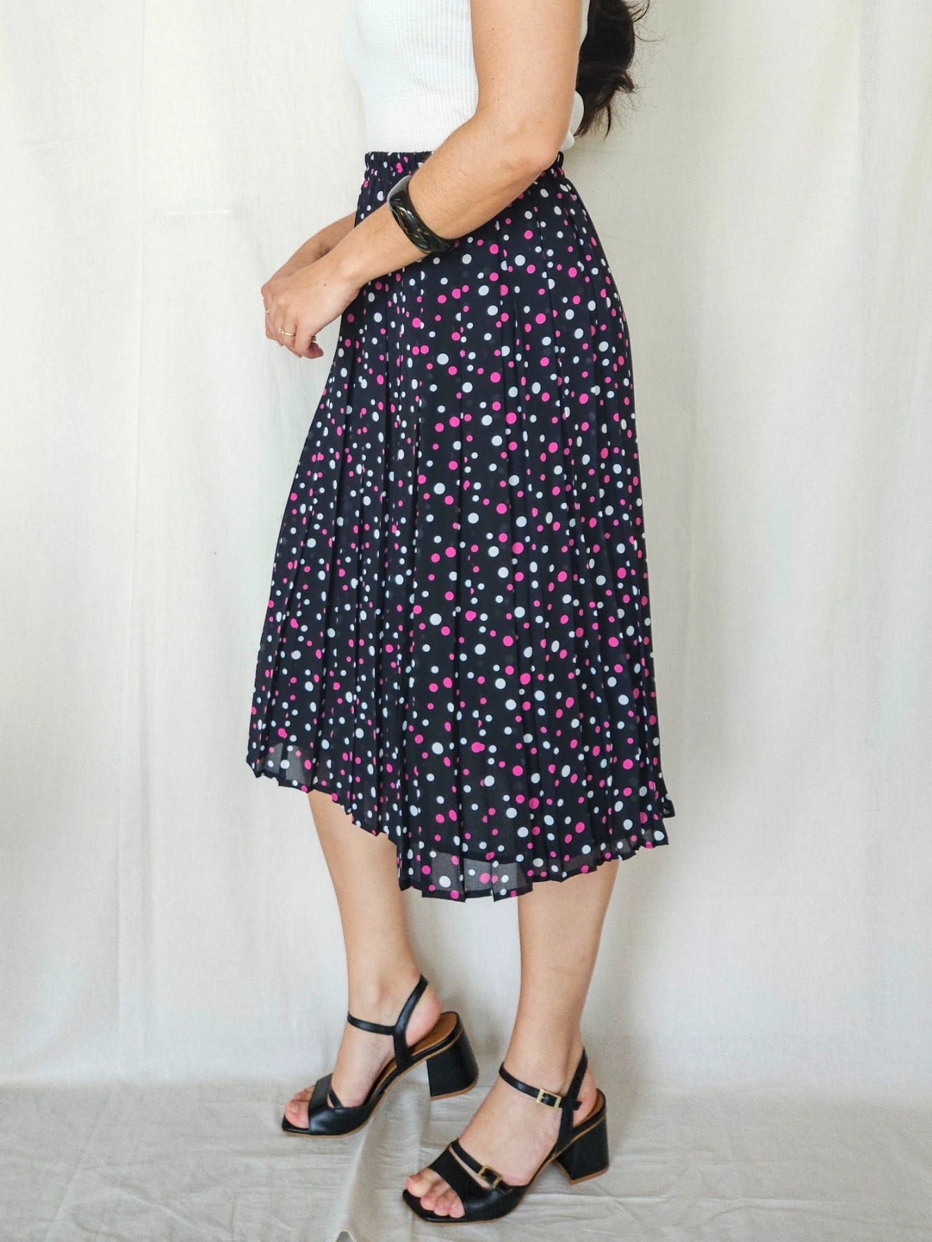 Palmira - polkadot vintage plooirok | S/M