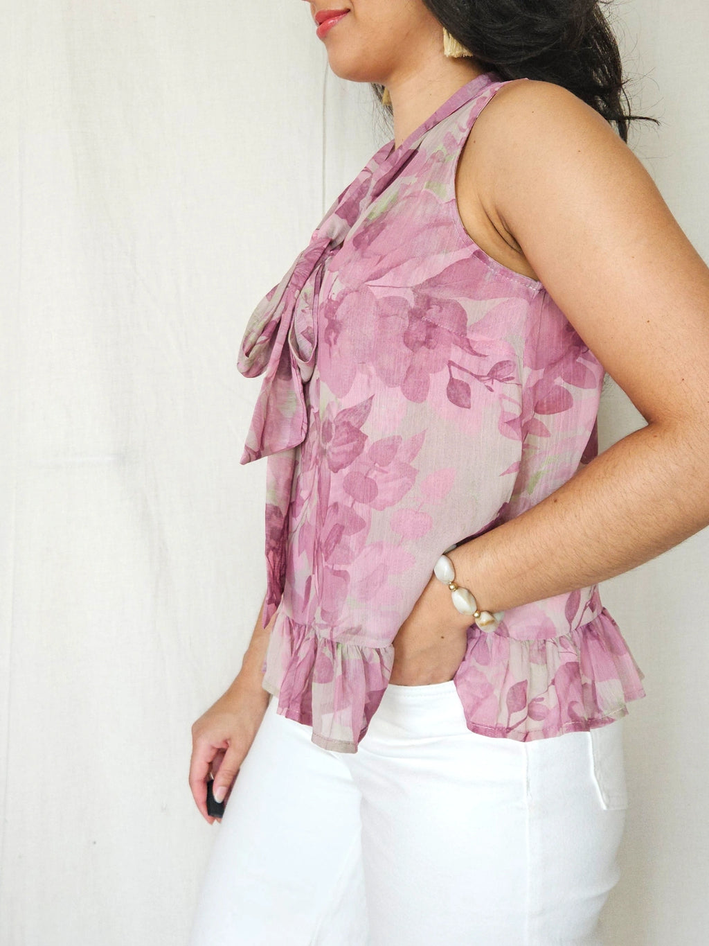 Selva - vintage top met ruffles | L
