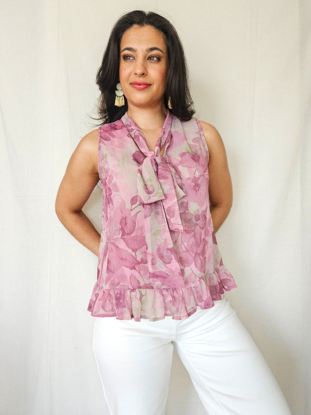 Selva - vintage top met ruffles | L