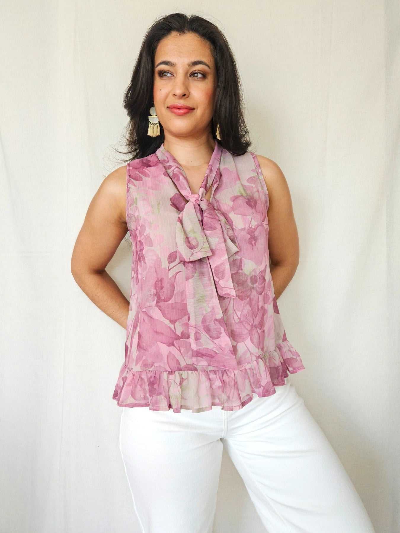 Selva - vintage top met ruffles | L