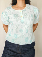 Celine - gebreide vintage top met bloemen | XL