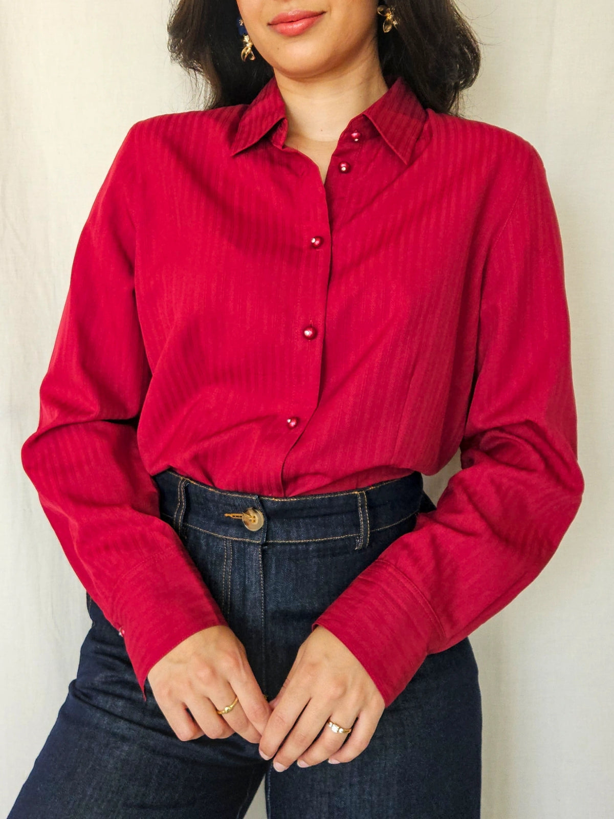 Malva - bordeaux vintage blouse | M