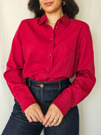 Malva - bordeaux vintage blouse | M