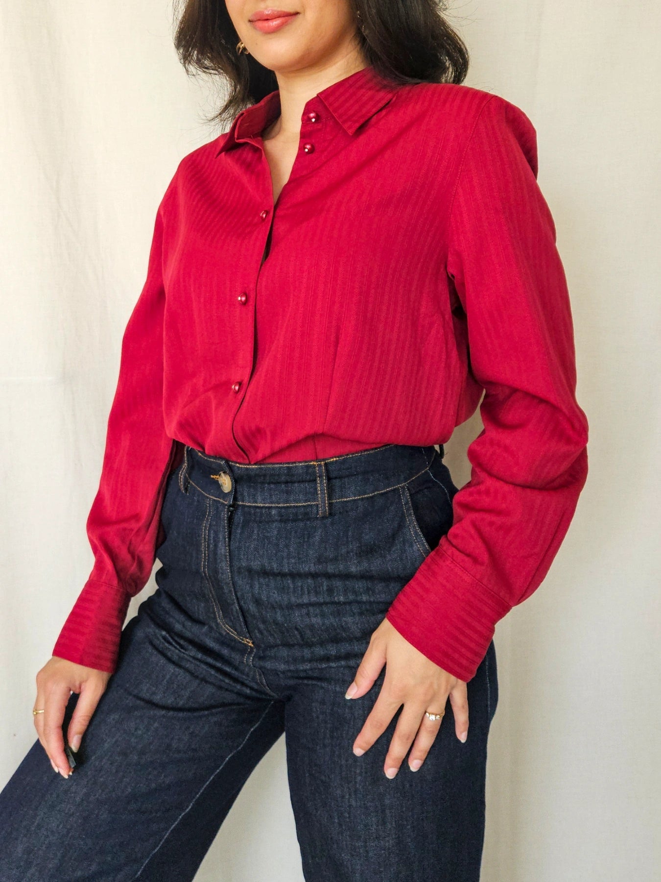 Malva - bordeaux vintage blouse | M