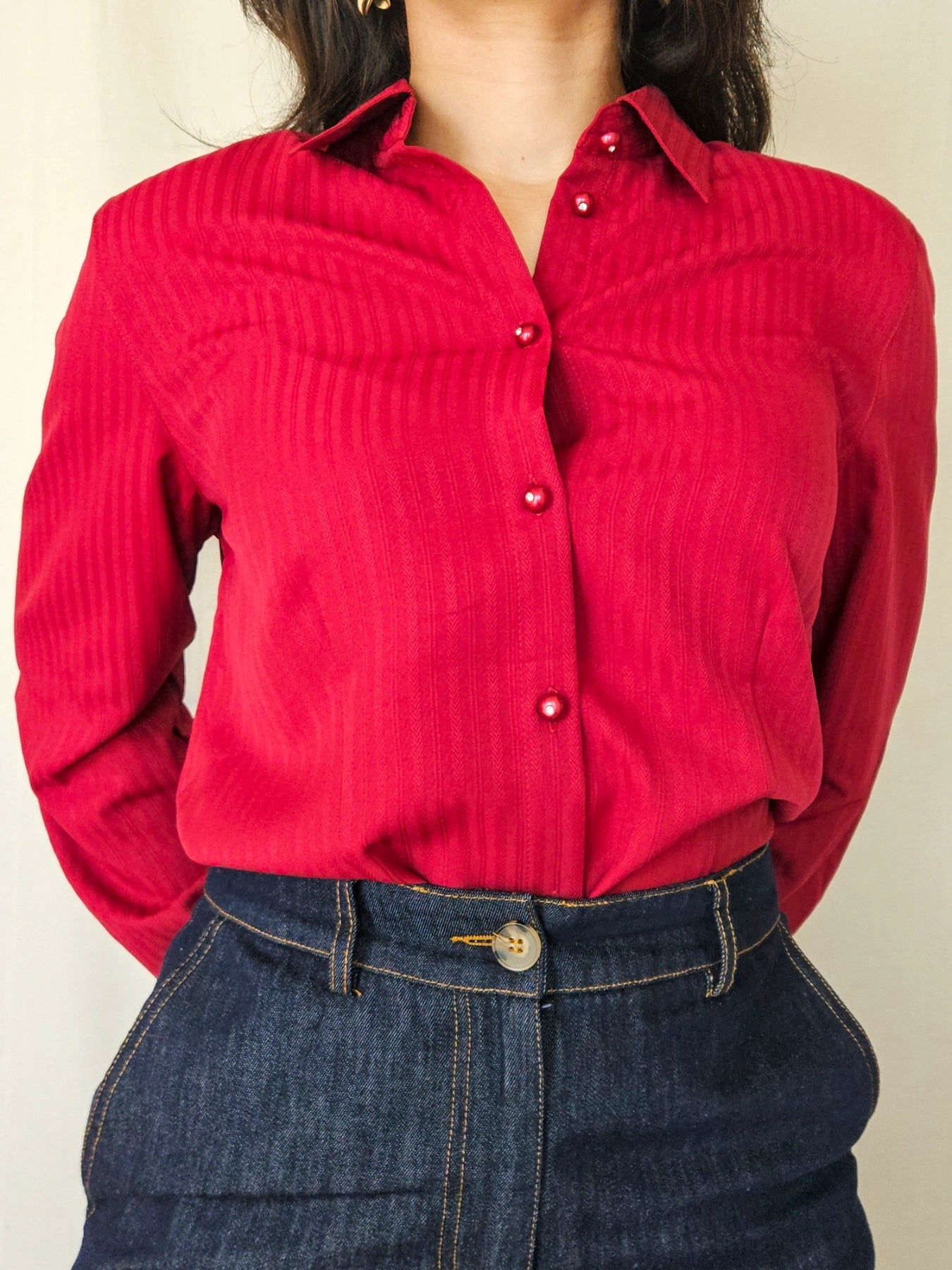 Malva - bordeaux vintage blouse | M