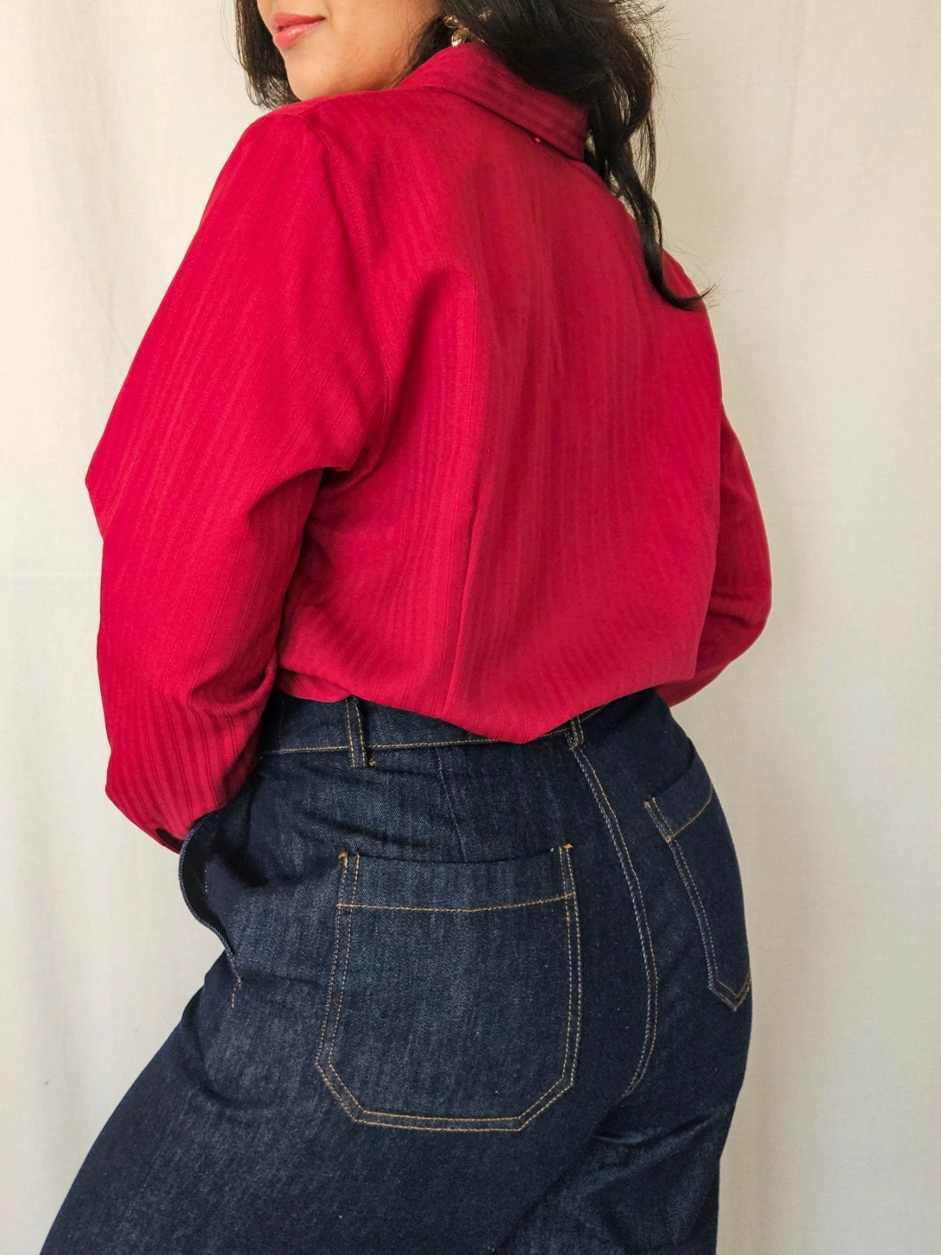 Malva - bordeaux vintage blouse | M