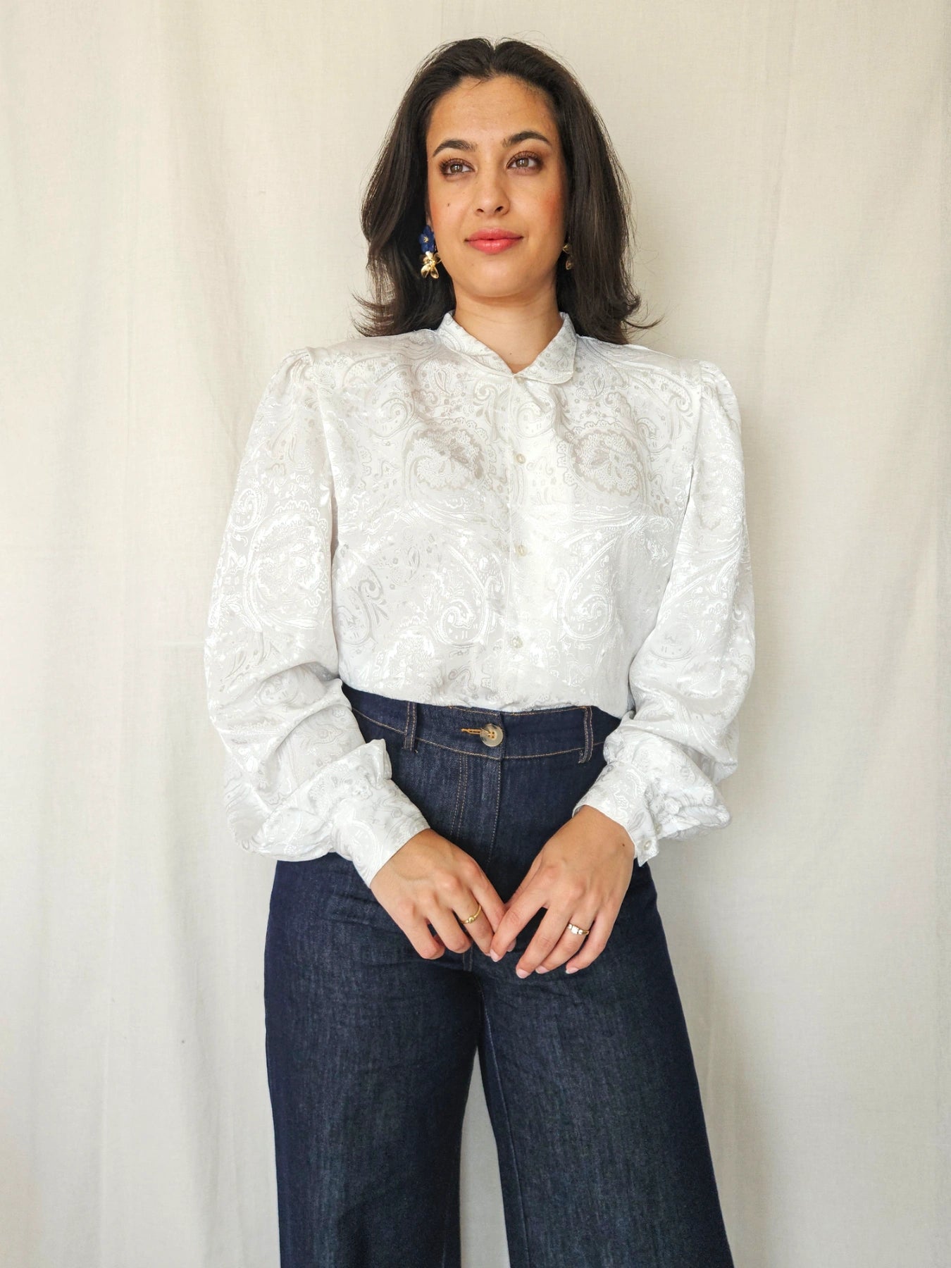 Matilda - witte vintage blouse | XL
